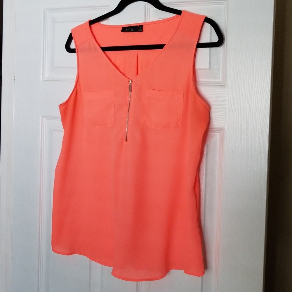 Apt 9 Coral Pink sleeveless shirt (L)